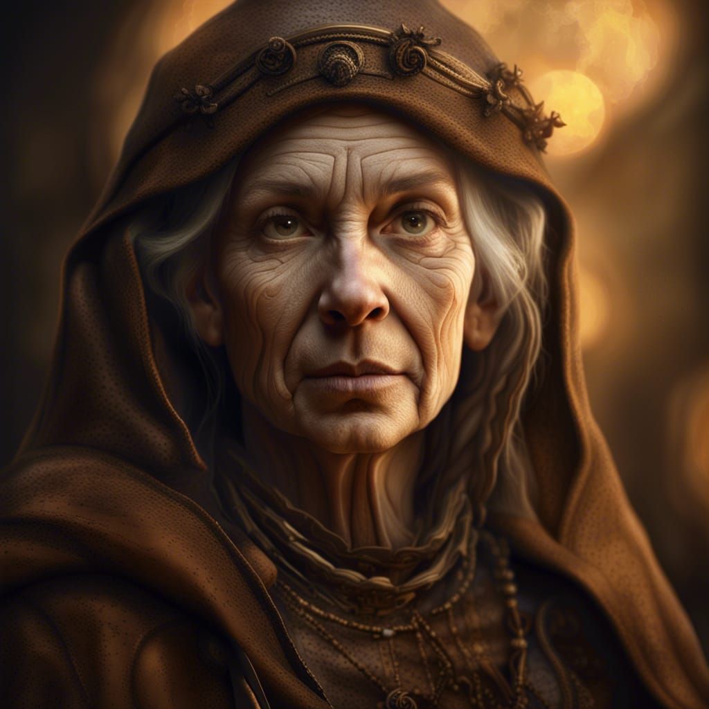 Elf Woman Portrait in Rembrandt Style