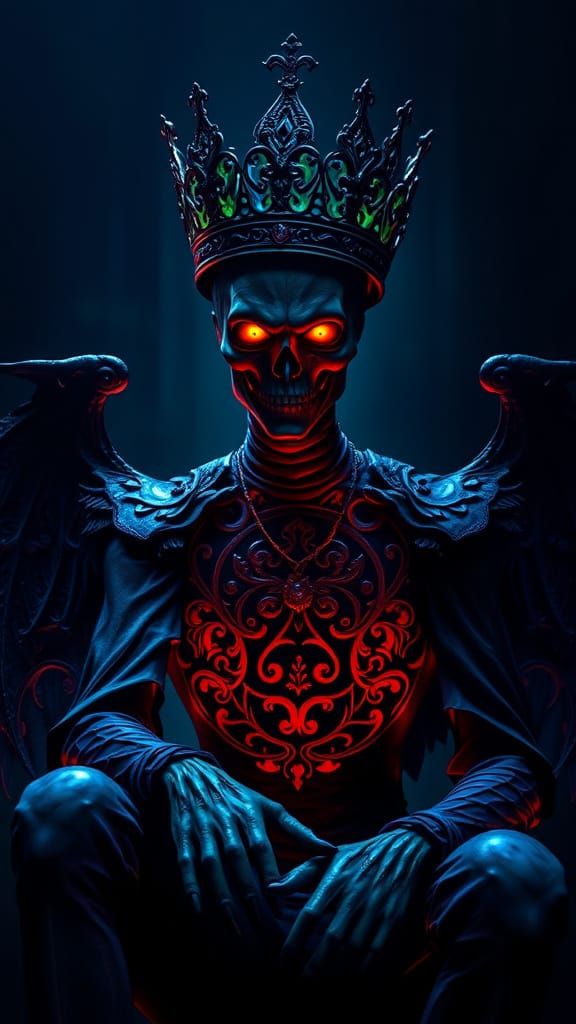 Male Banshee wears a Crown and sits Silently staring Tim Bur...