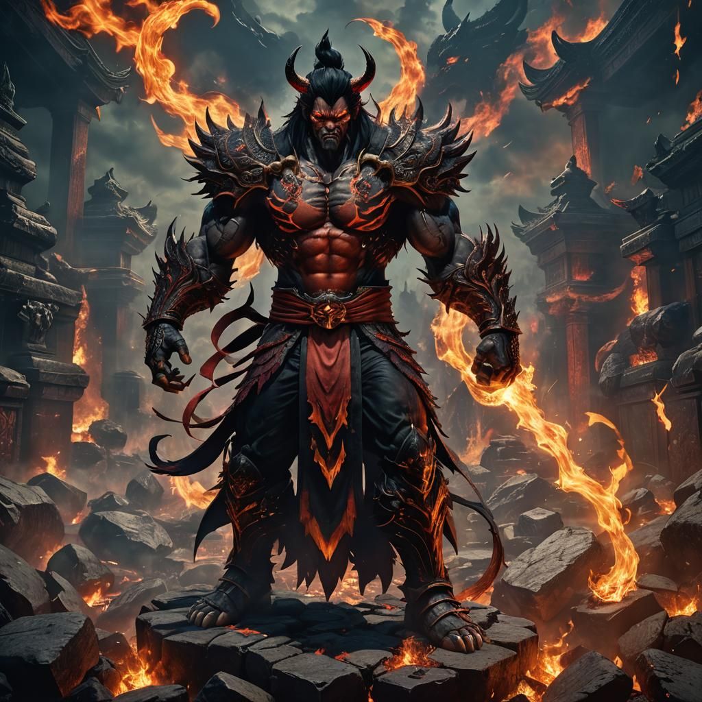 Devil Jin in a Dark Mystical Realm