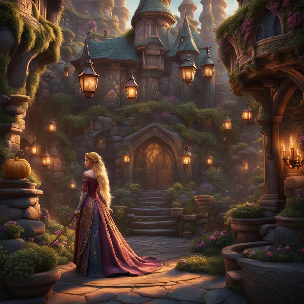 Tattooed Rapunzel in Disney Style