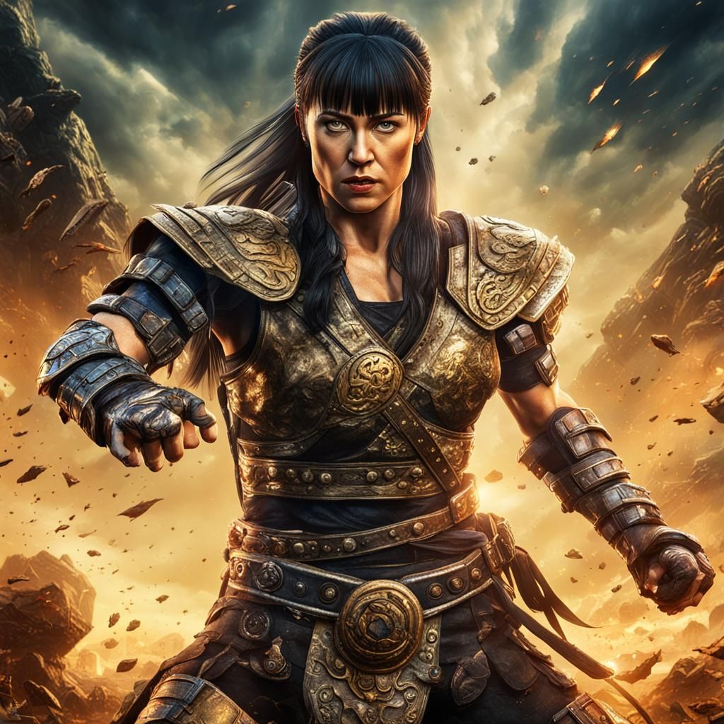 Xena in Action: Hyper-Surrealist Warrior Princess