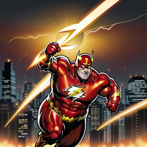 Vibrant Flash in Action, Comic Book Style