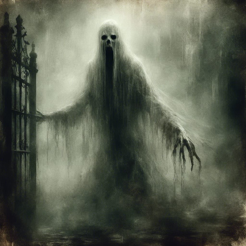Terrifying Ghostly Spirit at the Gates of Hell