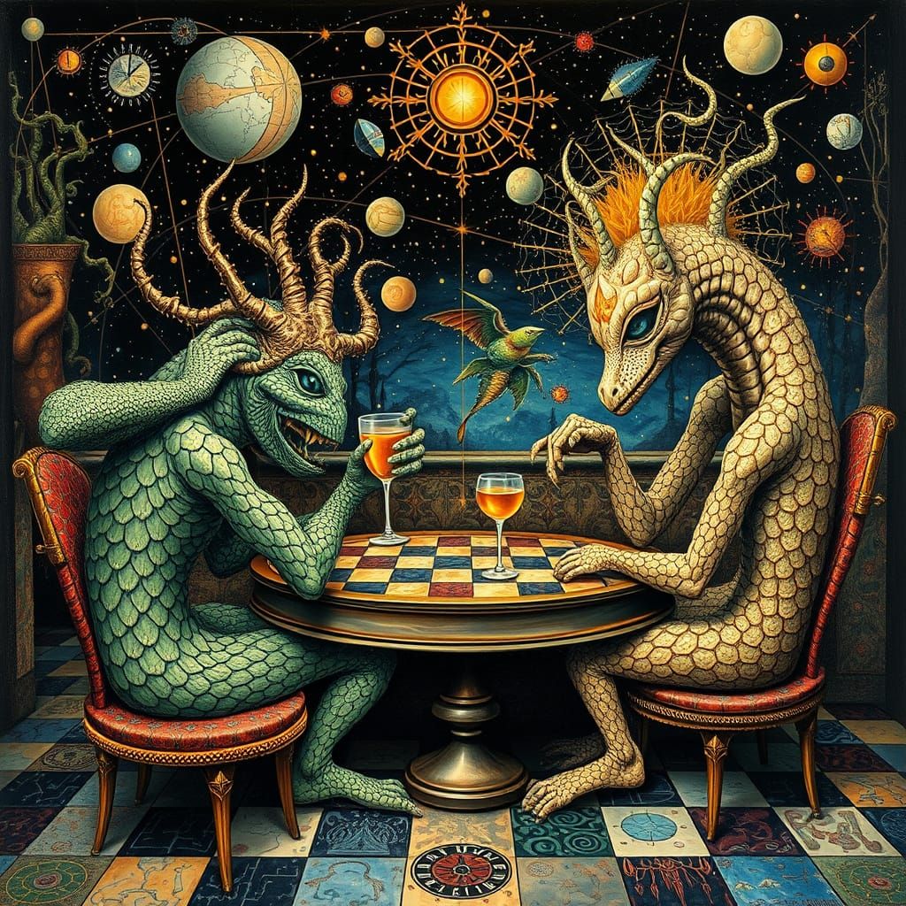 Psychedelic Sacred Geometry Utopia, Bizarre Chess Scene