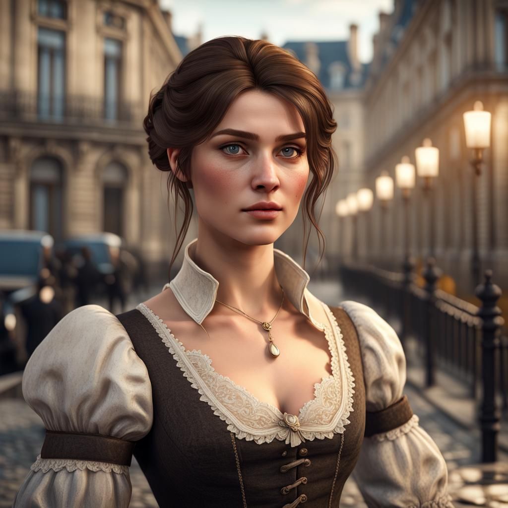 Independent Woman in 1870s Paris, 3D Game Cinematic