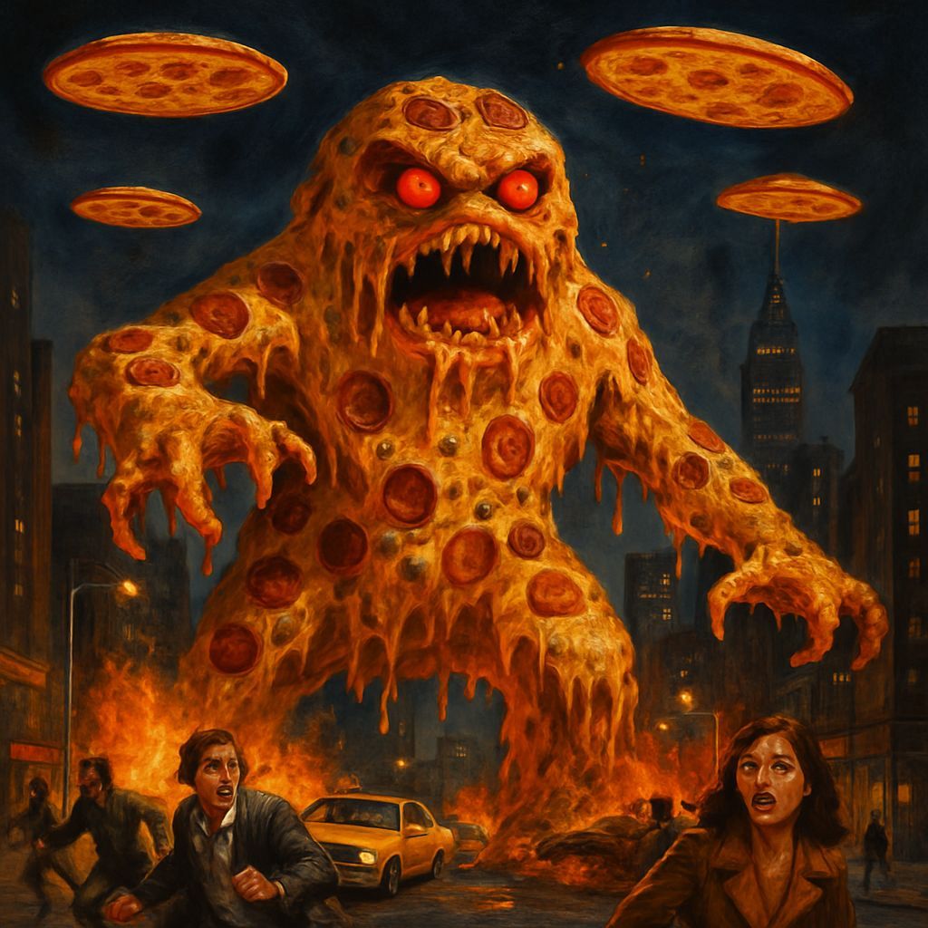 Pizza Monster Havoc in New York: 1970s Style