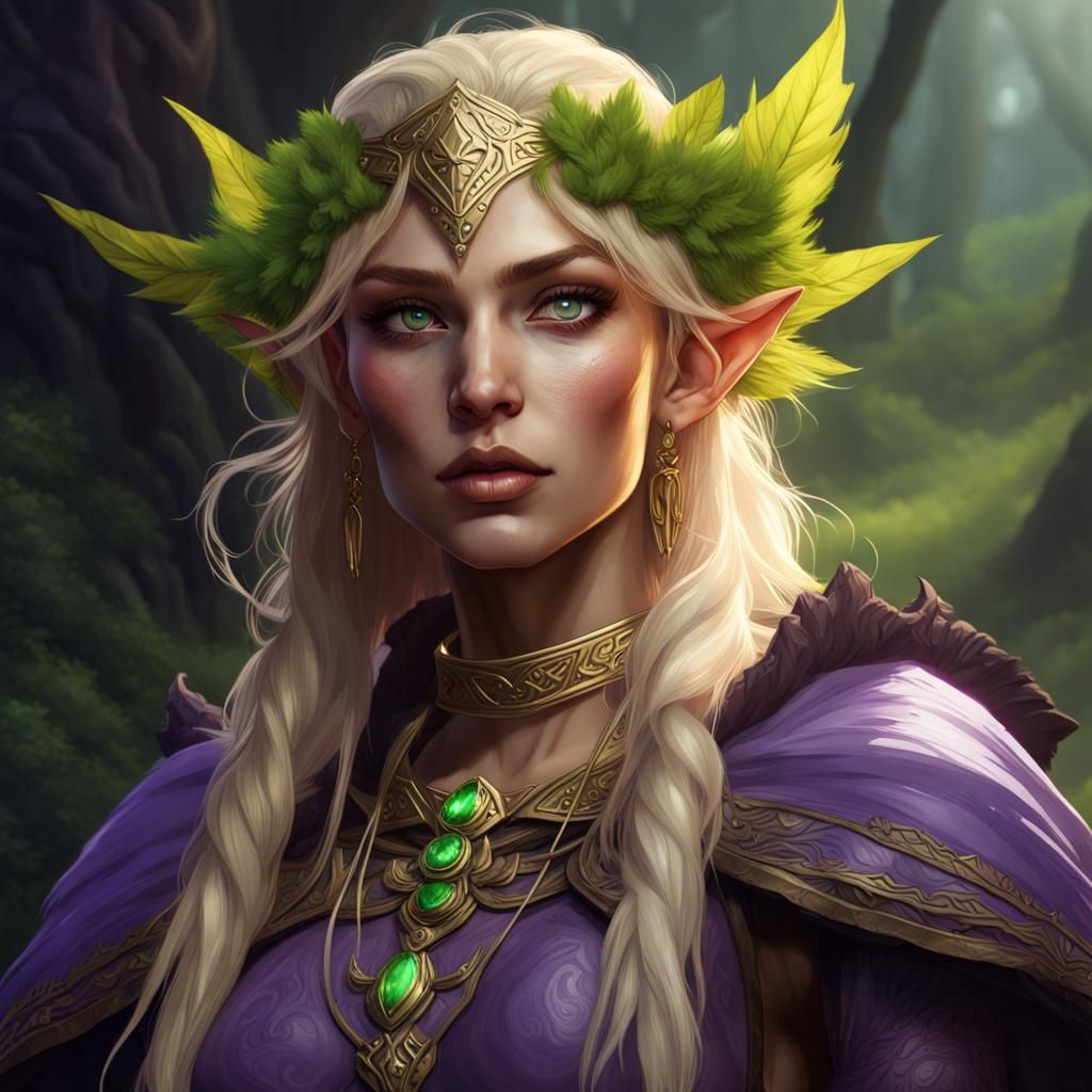 Fantasy Elf Druid in Detailed Digital Art