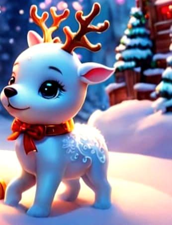 Magical Christmas Wonderland with Glowing Fairy and Adorable...