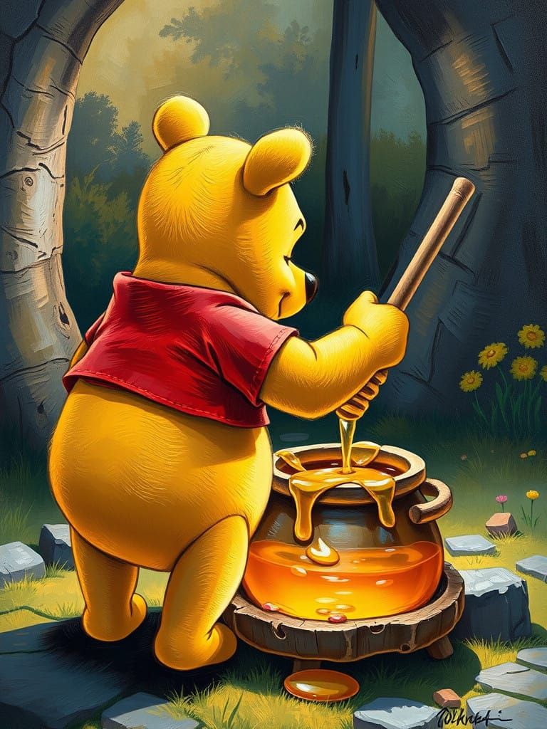 Honeyed Masterpiece in Oil Paint