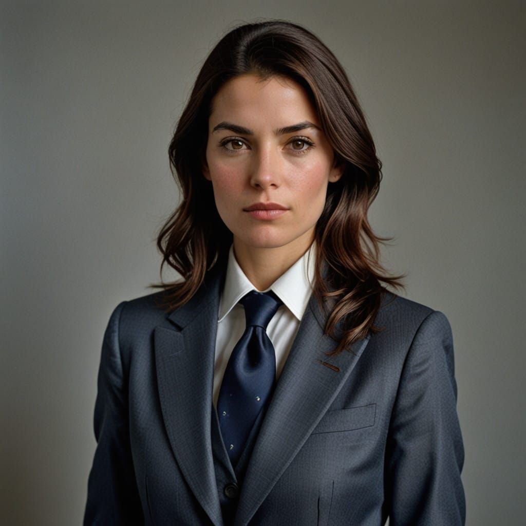 Elegant British Executive Woman in Formal Business Suit