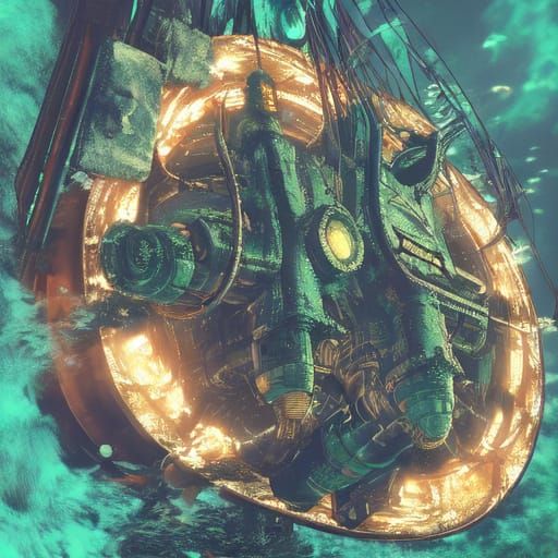 Steampunk-inspired Underwater City <lora:SubmechanophobiaSD15:1.0>