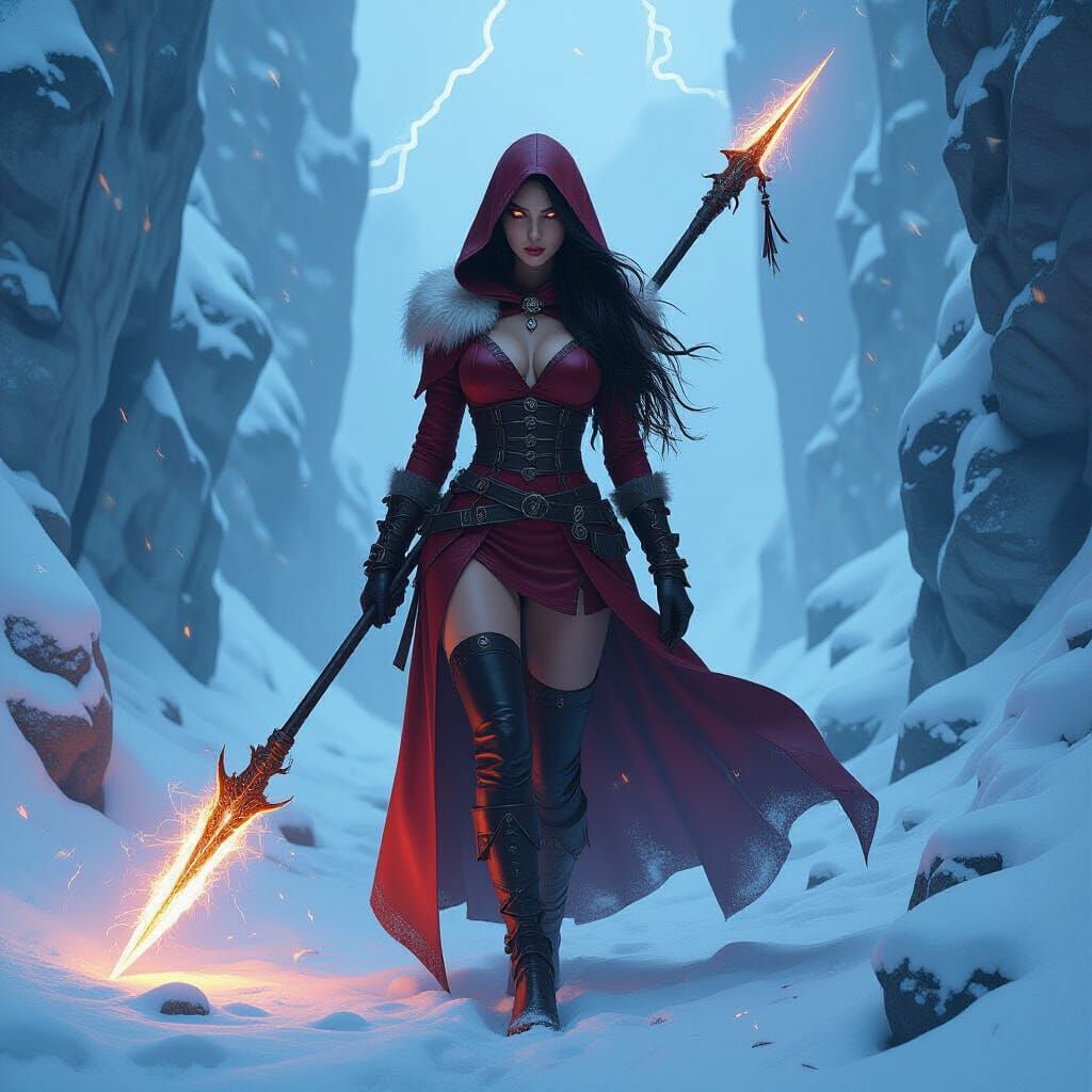 Snow Canyon Witch with Fiery Spear
