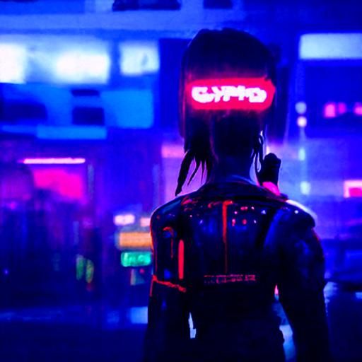 Cyberpunk Cityscape with Neon Lights in 2099