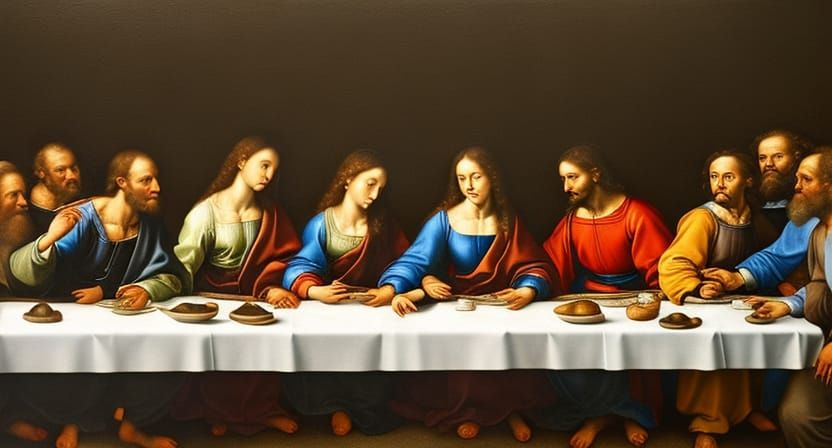 Photorealistic Last Supper in High Renaissance Style