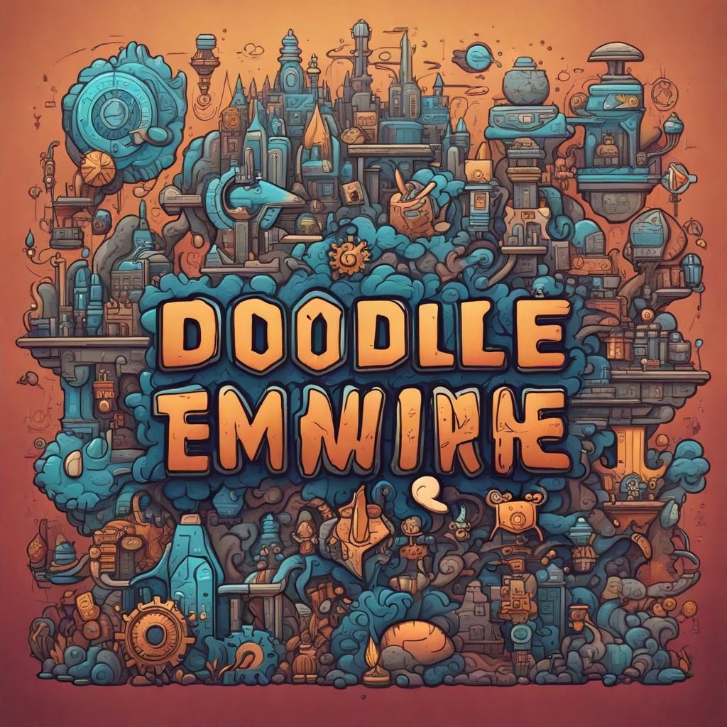 Teamwork and Productivity Doodle in Detailed Matte Style