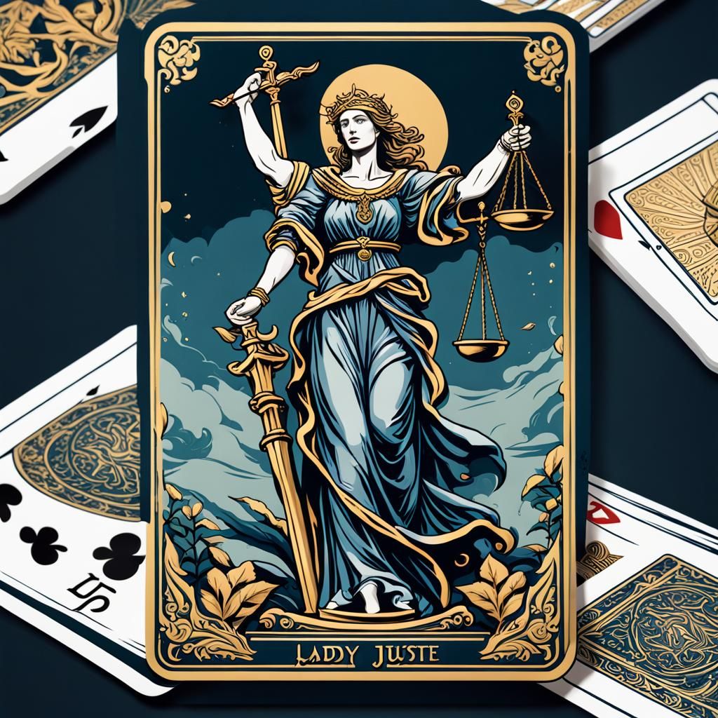Lady Justice Tarot Card Illustration