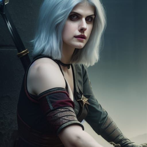 Hyperrealistic Portrait of a Woman with Anime Eyes