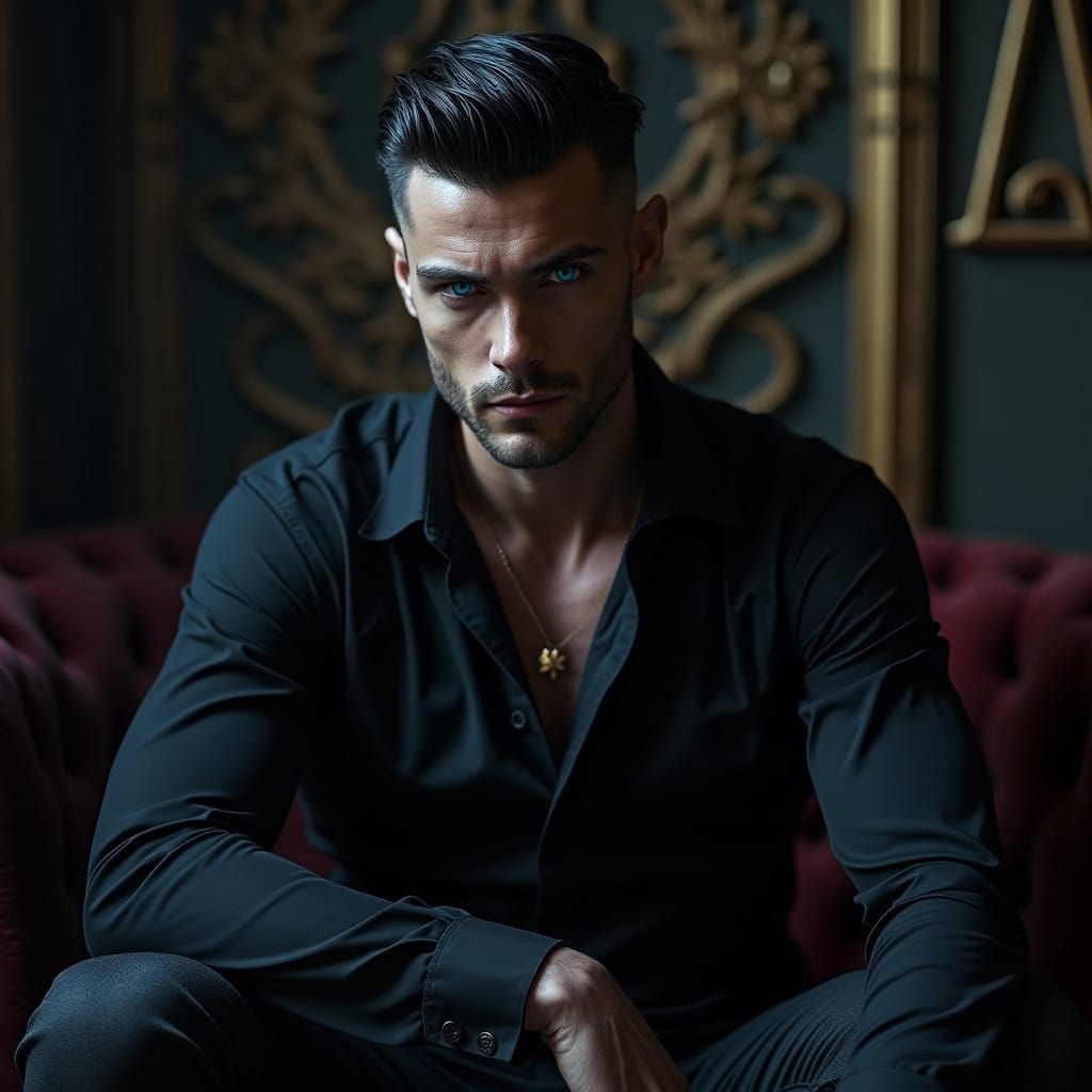 Seductive Vampire King in Dark Gothic Splendor