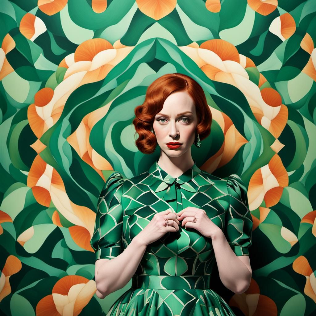 Christina Hendricks Dances in Emerald Green: Hyperrealistic ...