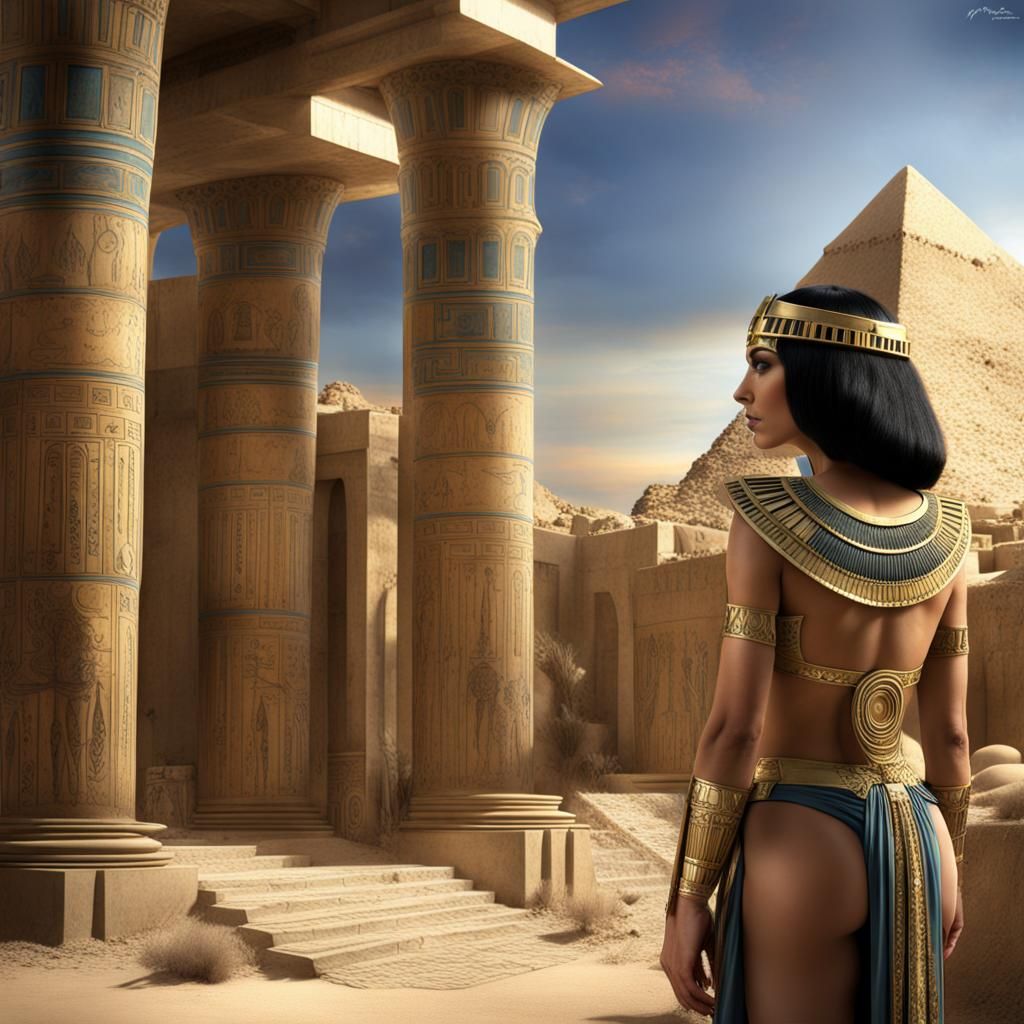 Detailed Matte Painting of Cleopatra
