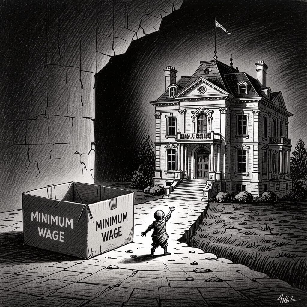 Editorial Cartoon: Minimum Wage vs. Decent Living