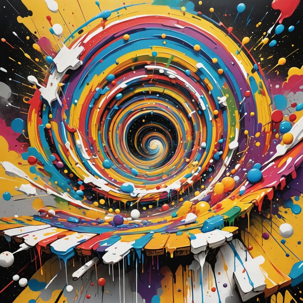 Rainbow Time Vortex in Graffiti Art Style