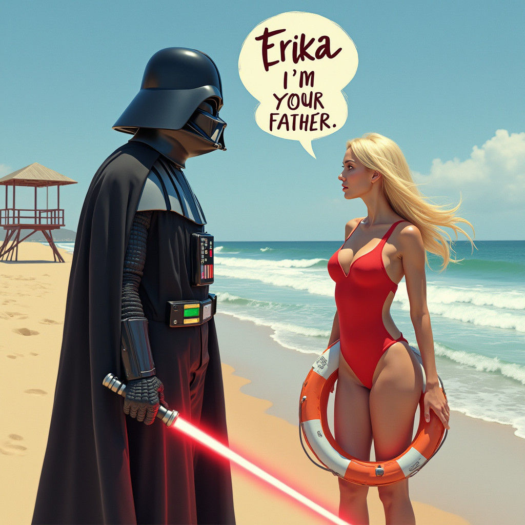 Darth Vader Meets Baywatch on a Sunny Beach