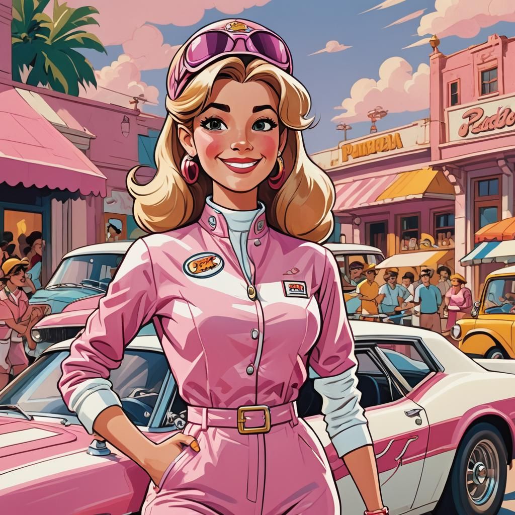 Penelope Pitstop in Hanna-Barbera Cartoon Style