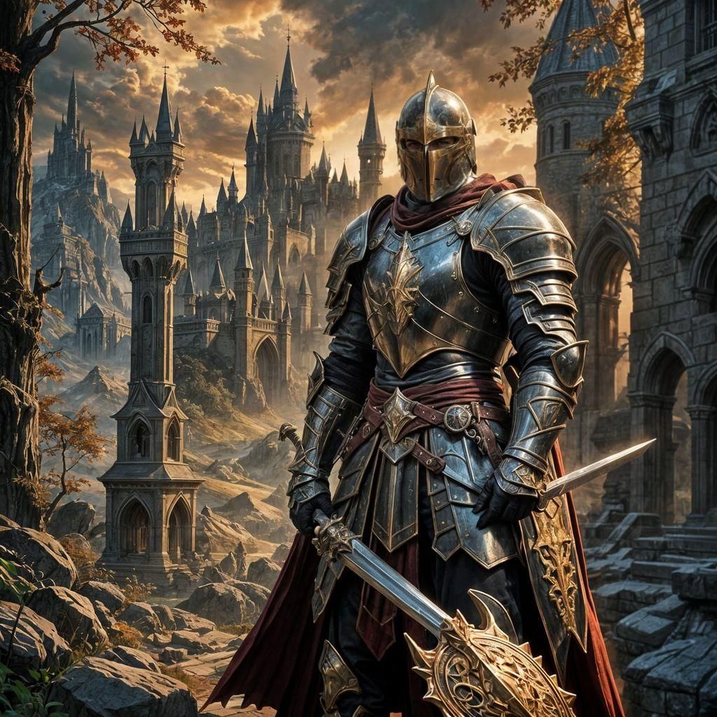 Fantasy Knight in Dream Realm: Digital Art