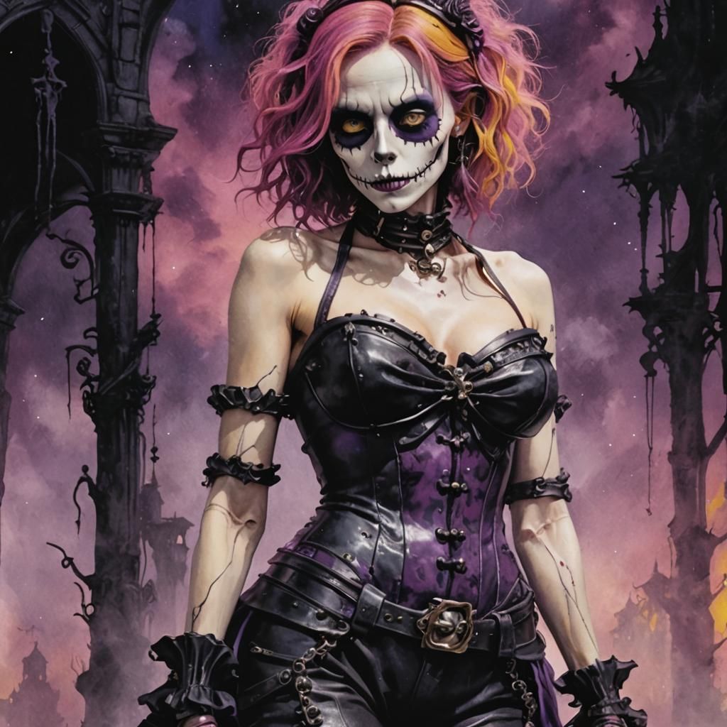 Skeleton in Sunglasses: A Tim Burton Inspired Image