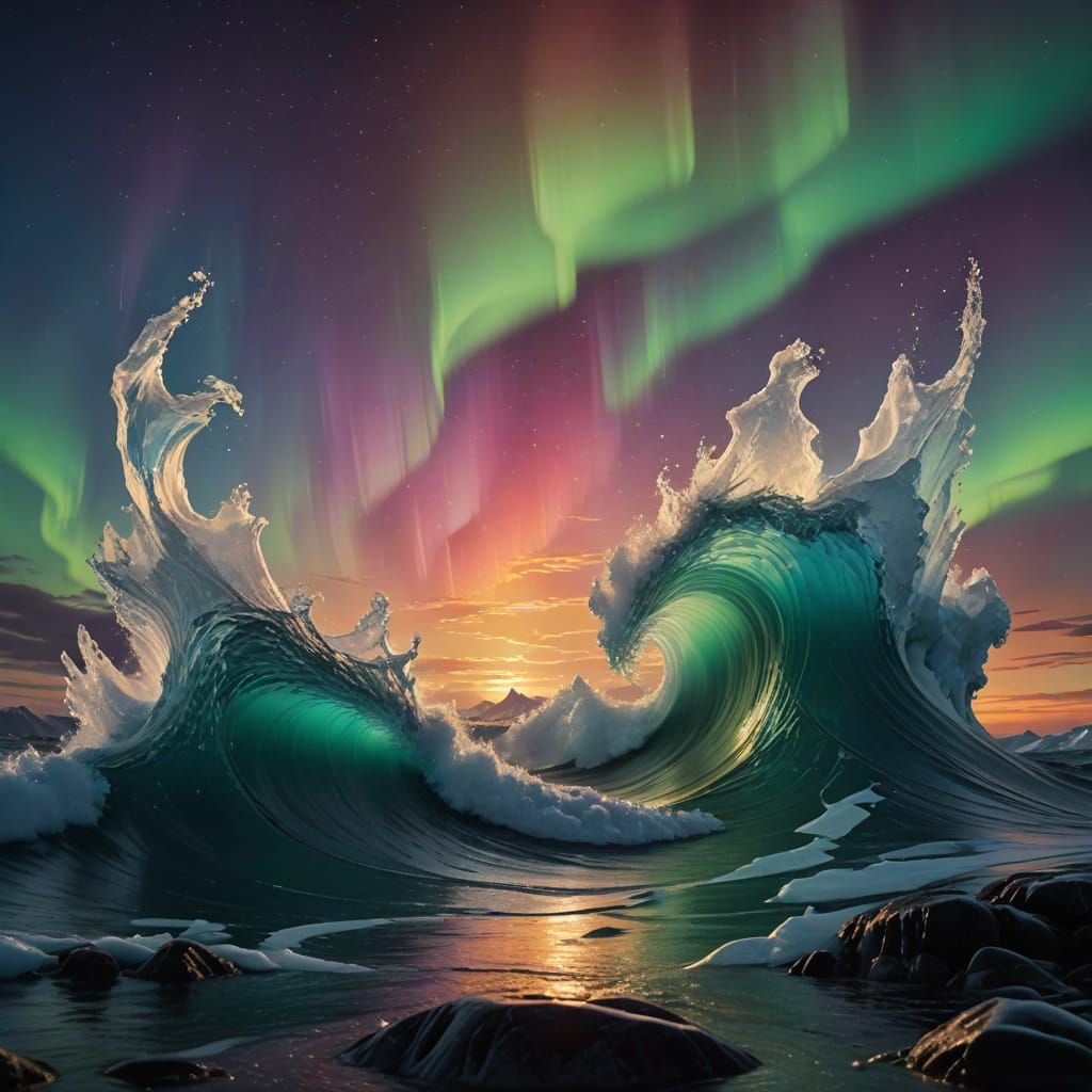 Majestic Sea Tempest in Delicate Glass Container