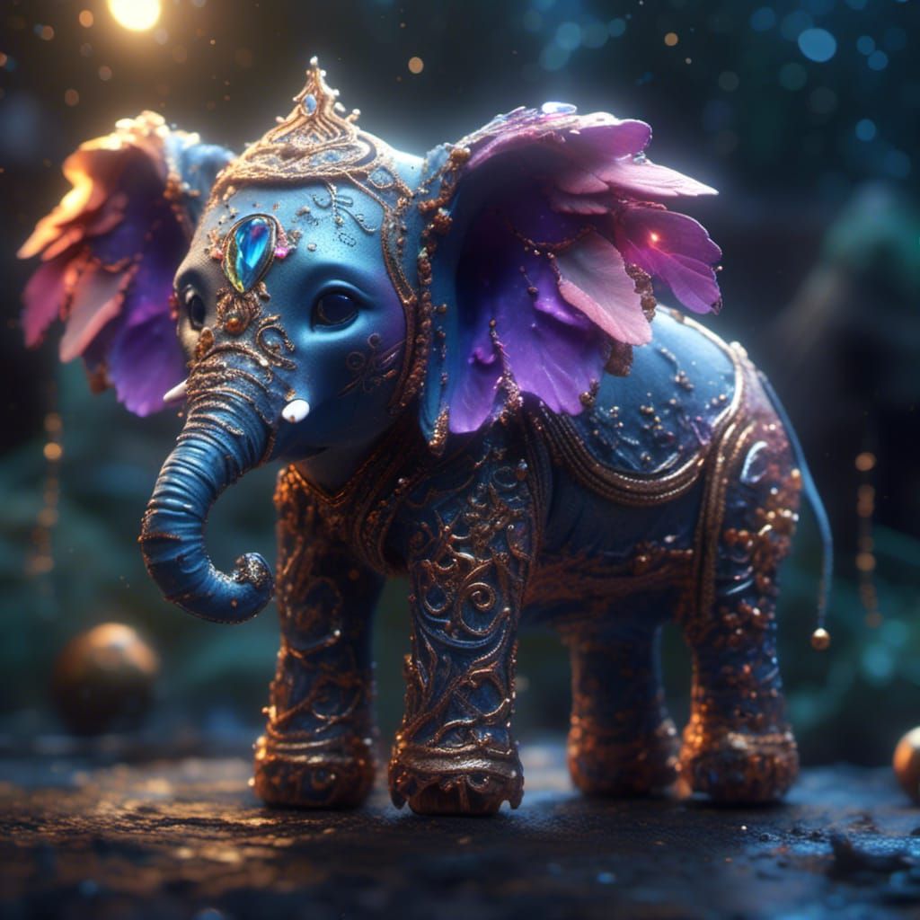 Baby Elephant Ghost Costume in Fantasy Art Style