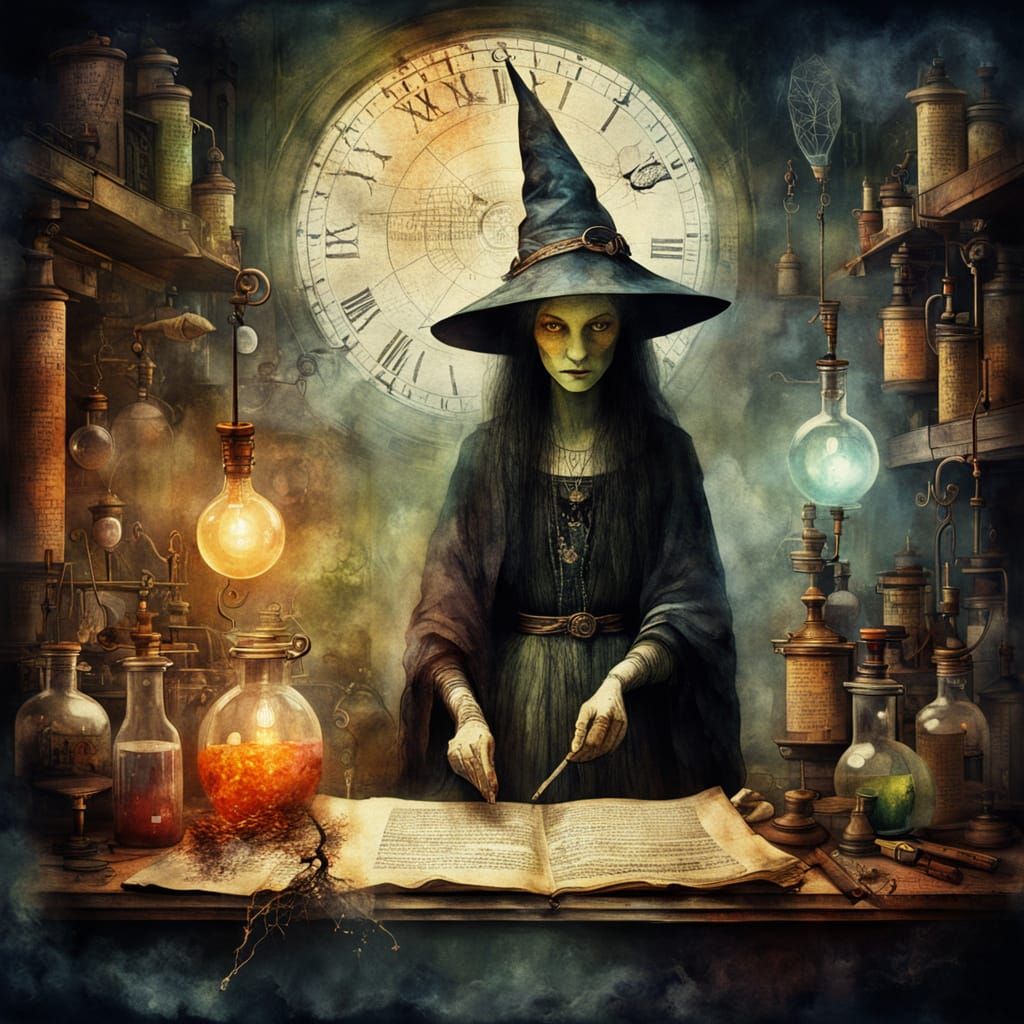 Enchanted Alchemist's Studio in Watercolor