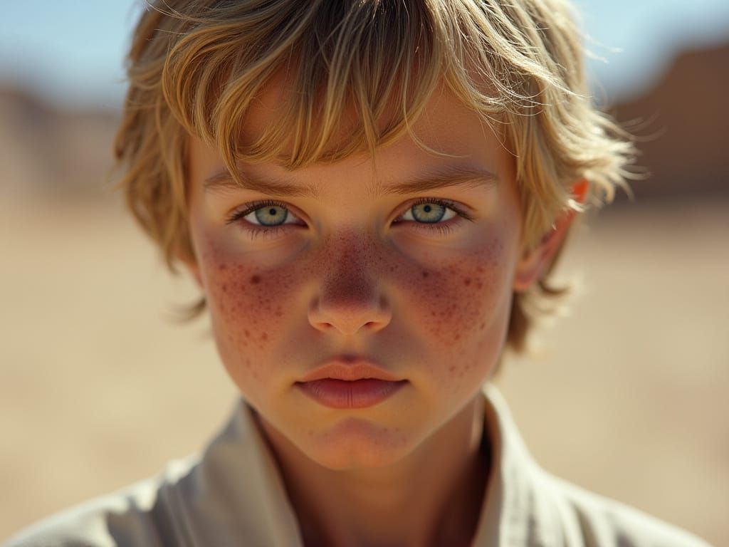 Photorealistic Portrait of a Young Luke Skywalker