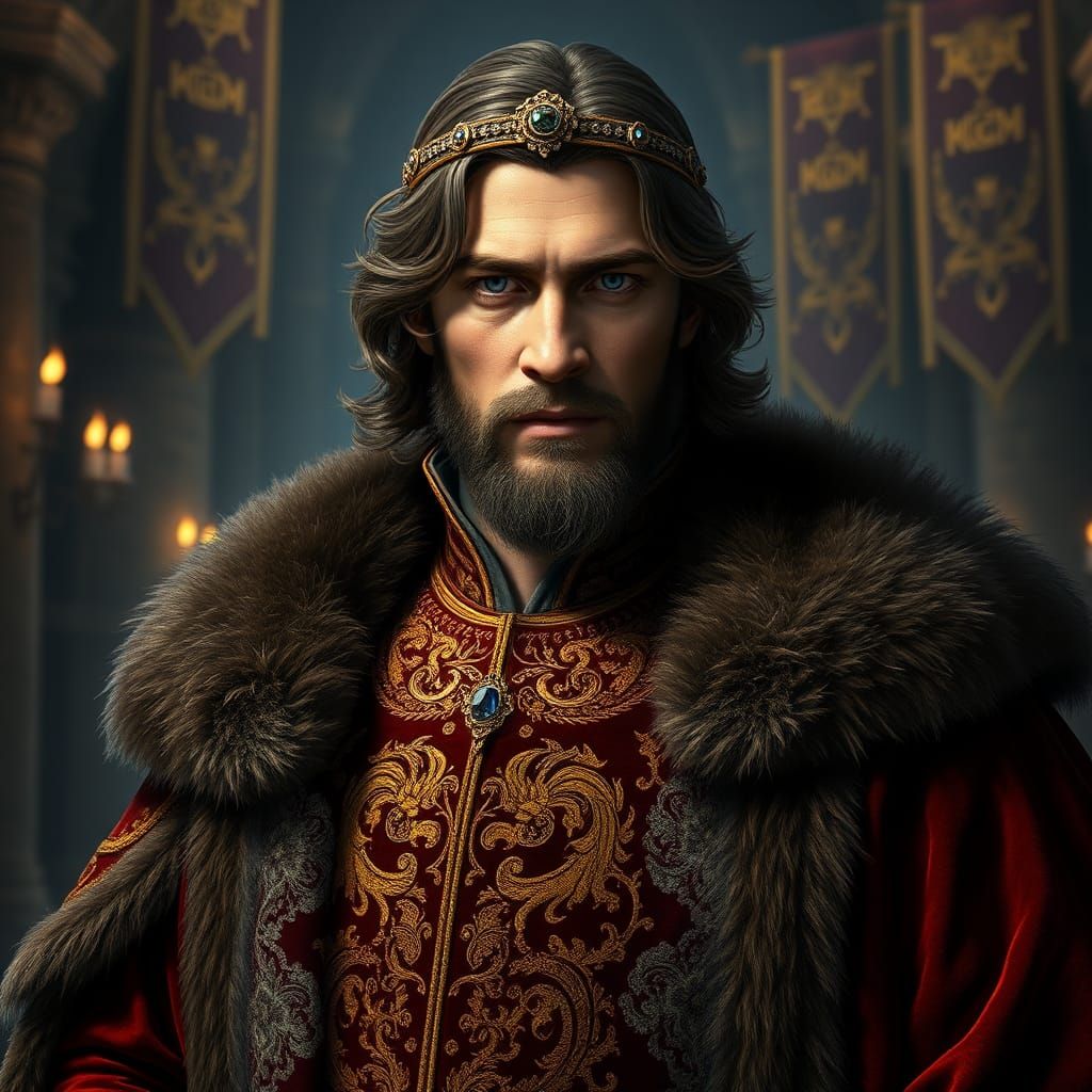 Medieval Nobleman Portrait in Fantasy Art Style