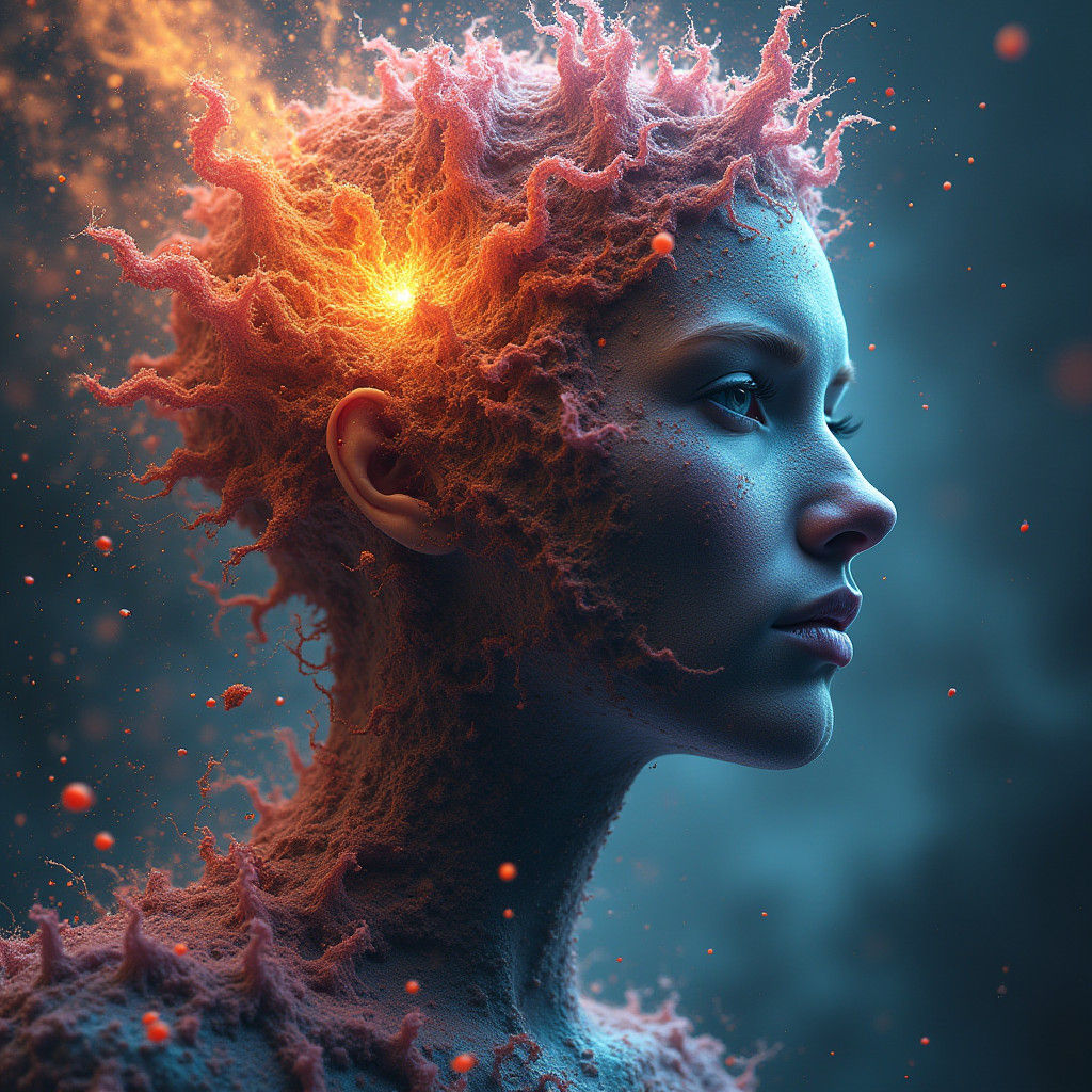 Colorful Fractal Geography in Splash Art Style