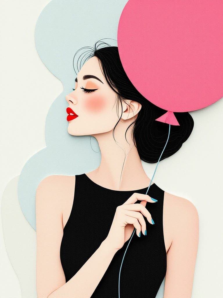 Surreal Paper Collage with Vibrant Shapes and Textures