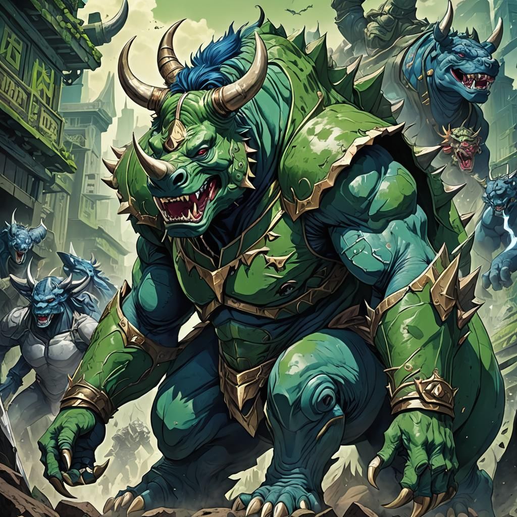 Anime Style Demon King Monster Rhino
