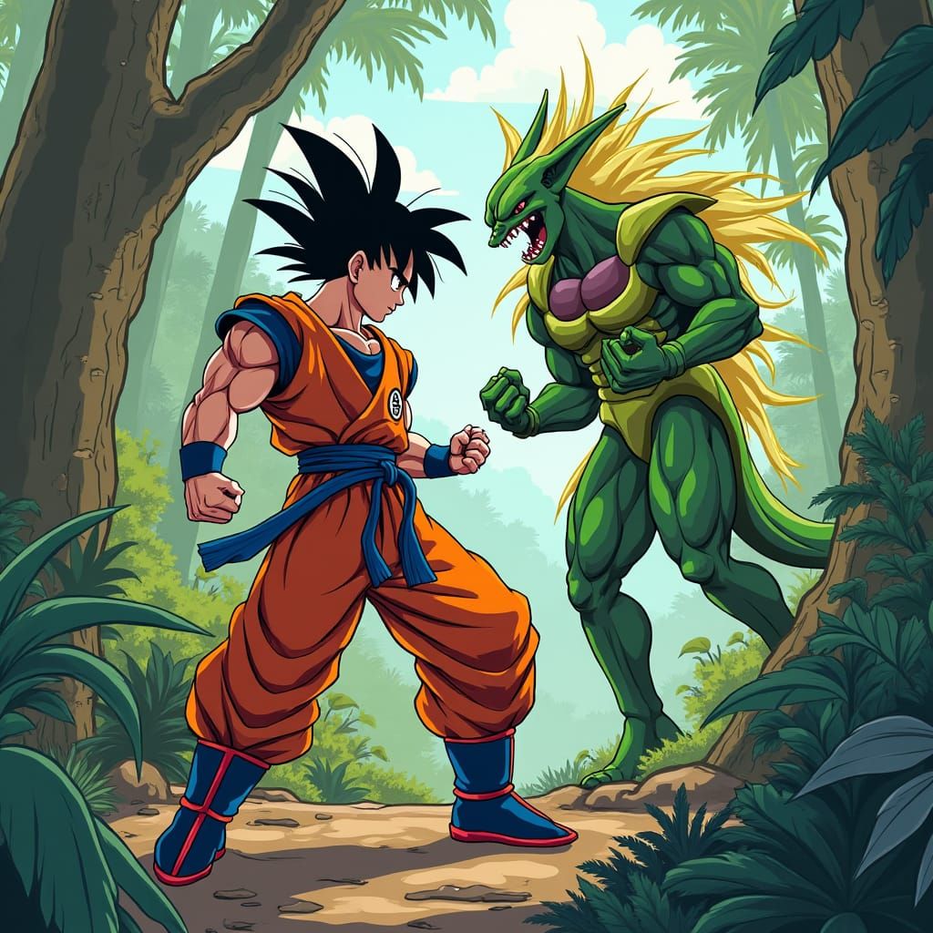 Goku and Frieza Clash in Brazilian Rainforest