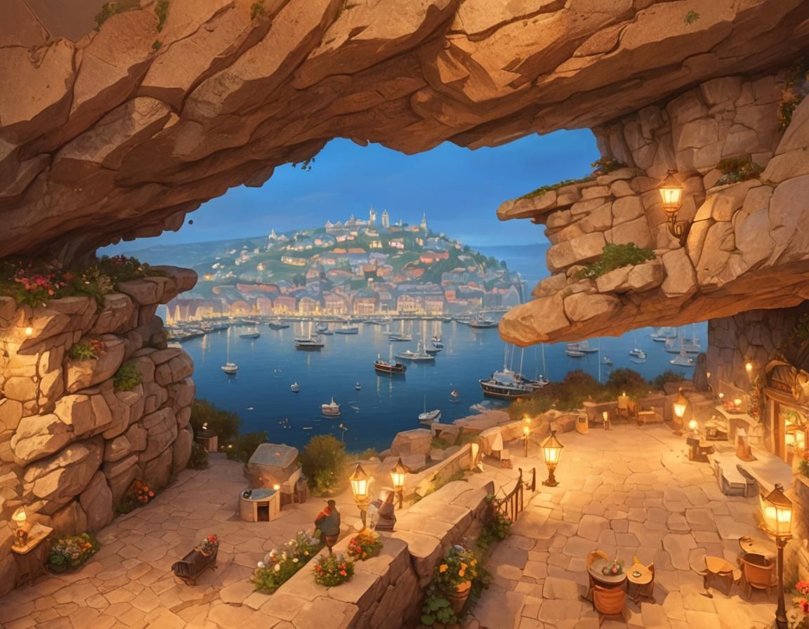 Fantasy Harbour Bird's Eye View at Sunset