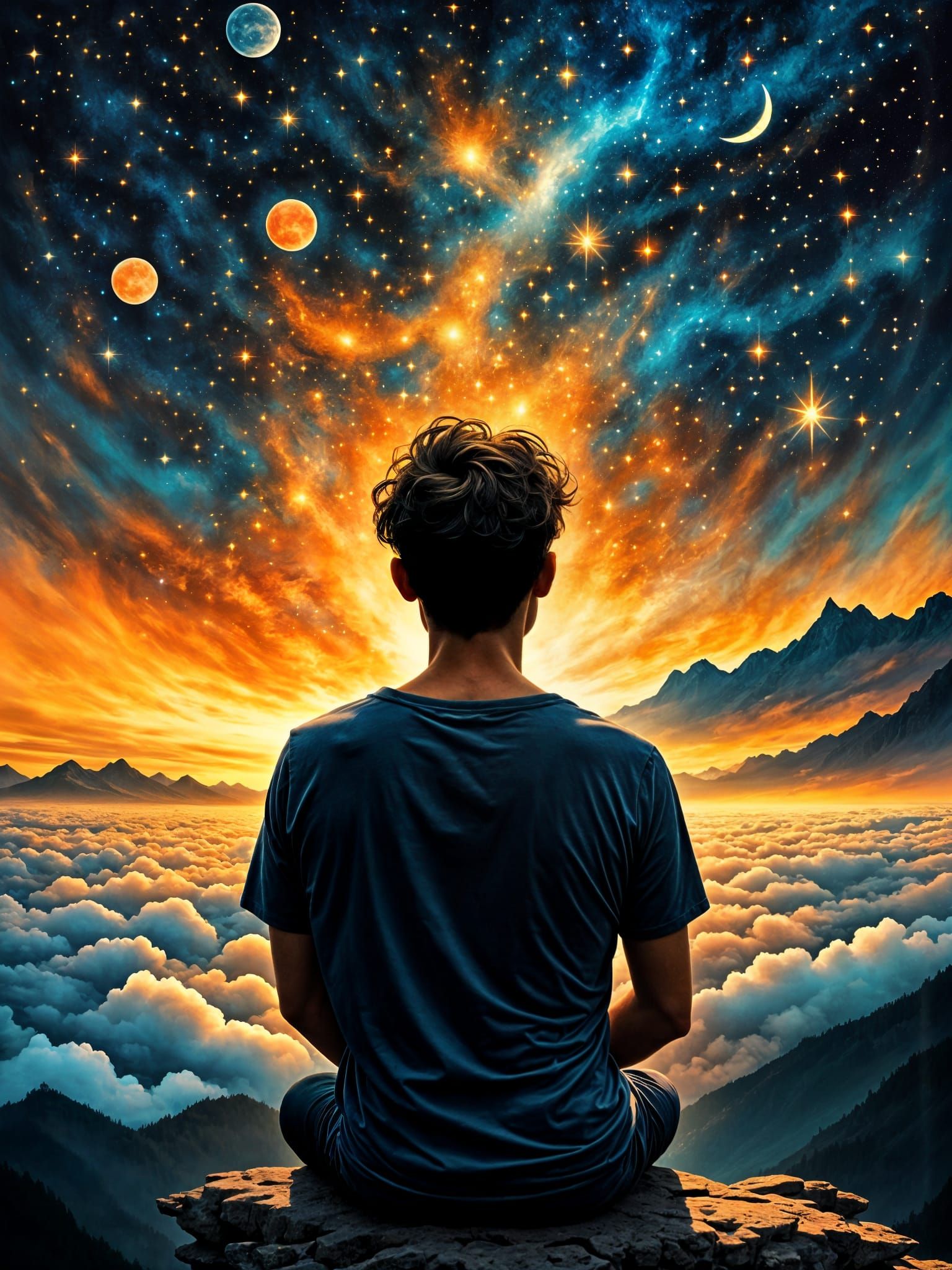 Ethereal Figure Rises from Sunset's Meticulous Details