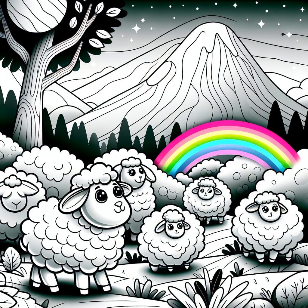 Baa Baa Black Sheep Coloring Page for Toddlers