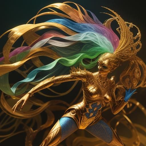 Psychedelic Leaves in Vivid Oil Painting