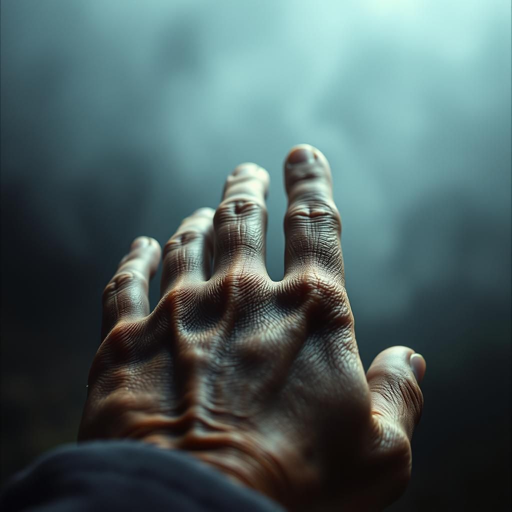 Cinematic Close-Up of a Weathered Hand