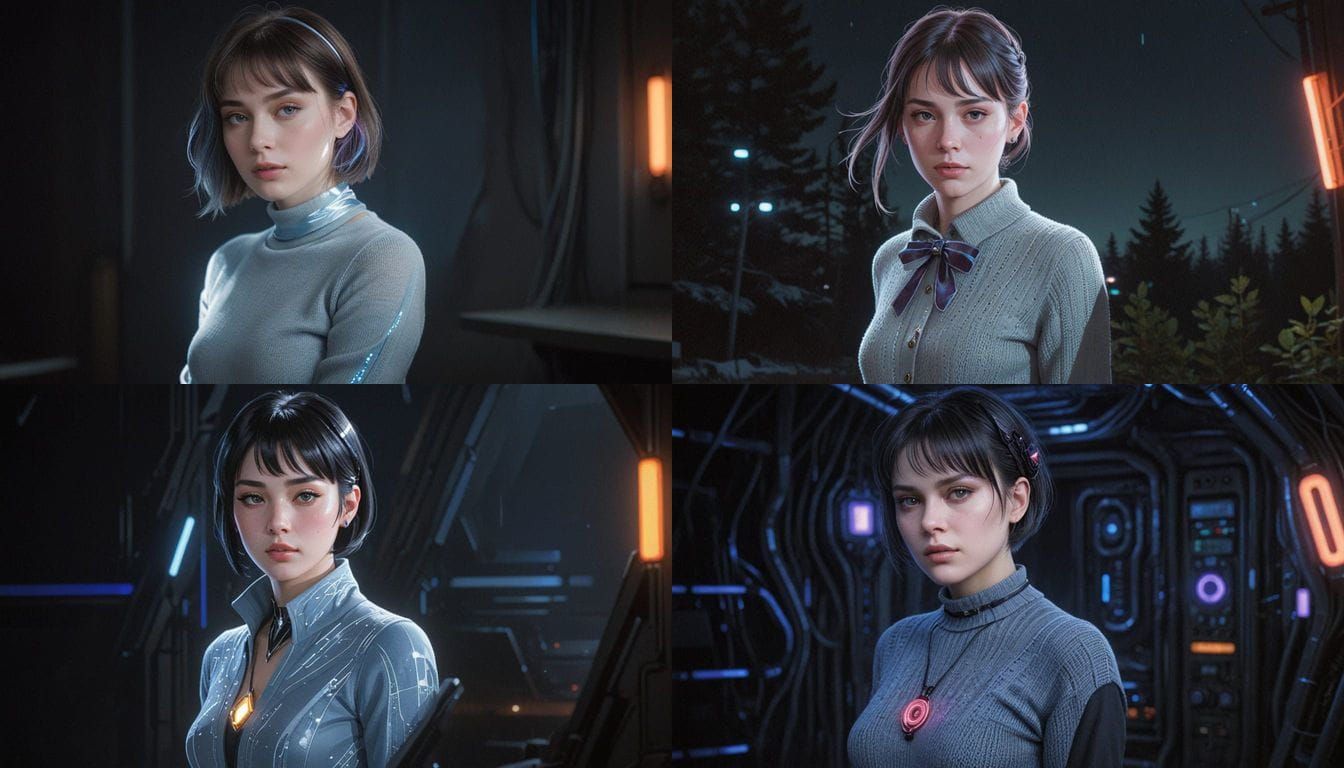 Cyberpunk Goddess with Vibrant Anime Aesthetic