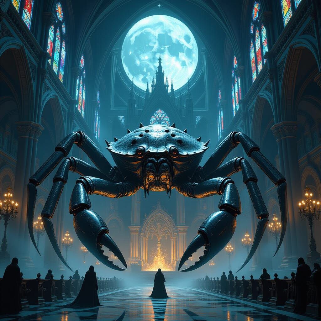 Gothic Crab in Cathedral with Chrome Armor