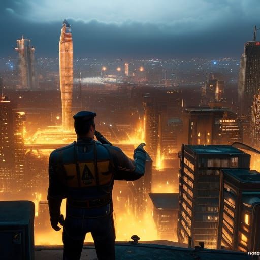 Hancock Fallout 4 Portrait in 3D Cinematic Style