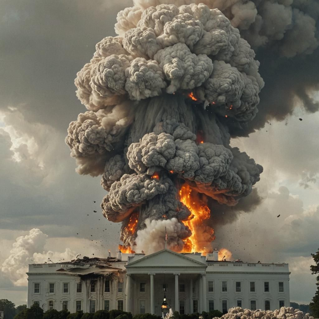 Atomic Explosion Engulfs White House in Washington