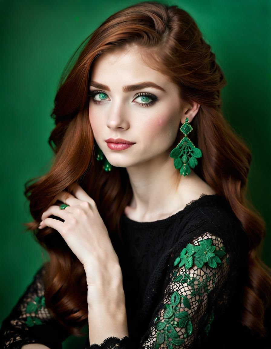 Portrait of a Beautiful Auburn-Haired Woman