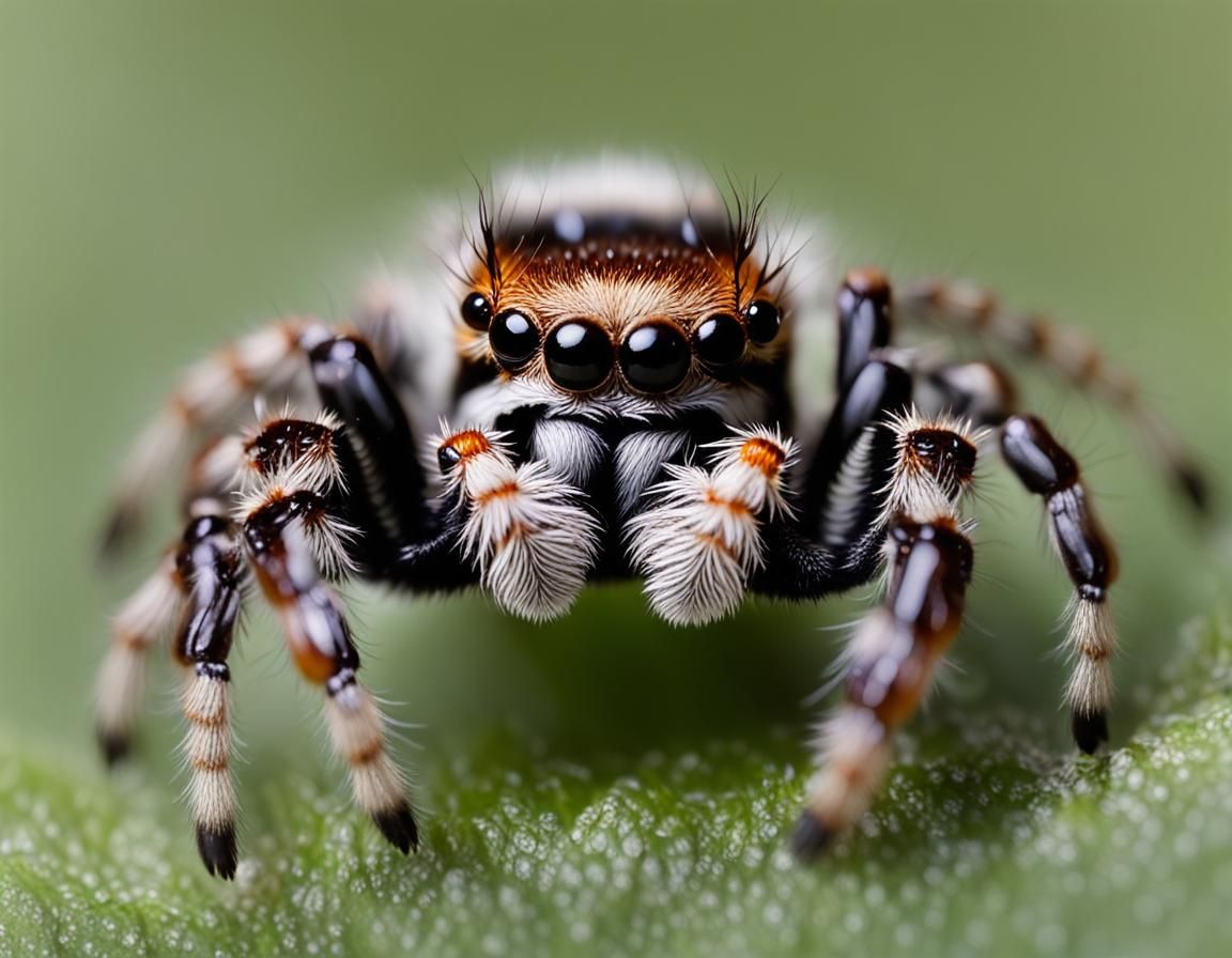 Adorable Jumping Spider Macrophotography in 8k